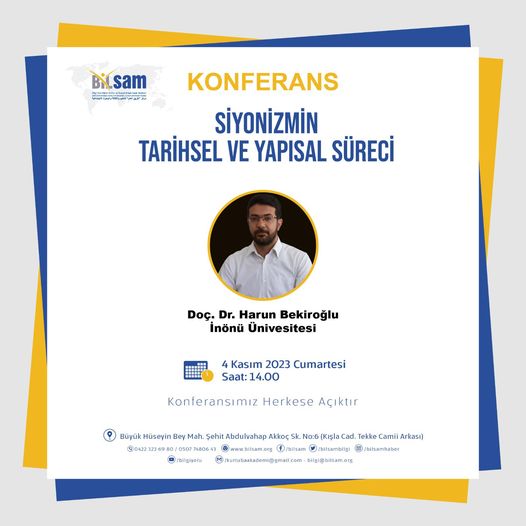 BİLSAM Konferanslar Serisinin 2. Hafta konuğu Doç.Dr. Harun BEKİROĞLU olacak. Konferansımız tüm halkımıza açık olup, katılımlarınızdan onur duyarız.