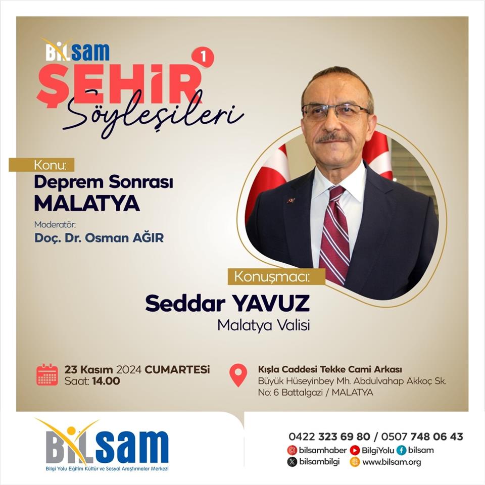 BİLSAM Şehir Söyleşileri Serisi Başlıyor...