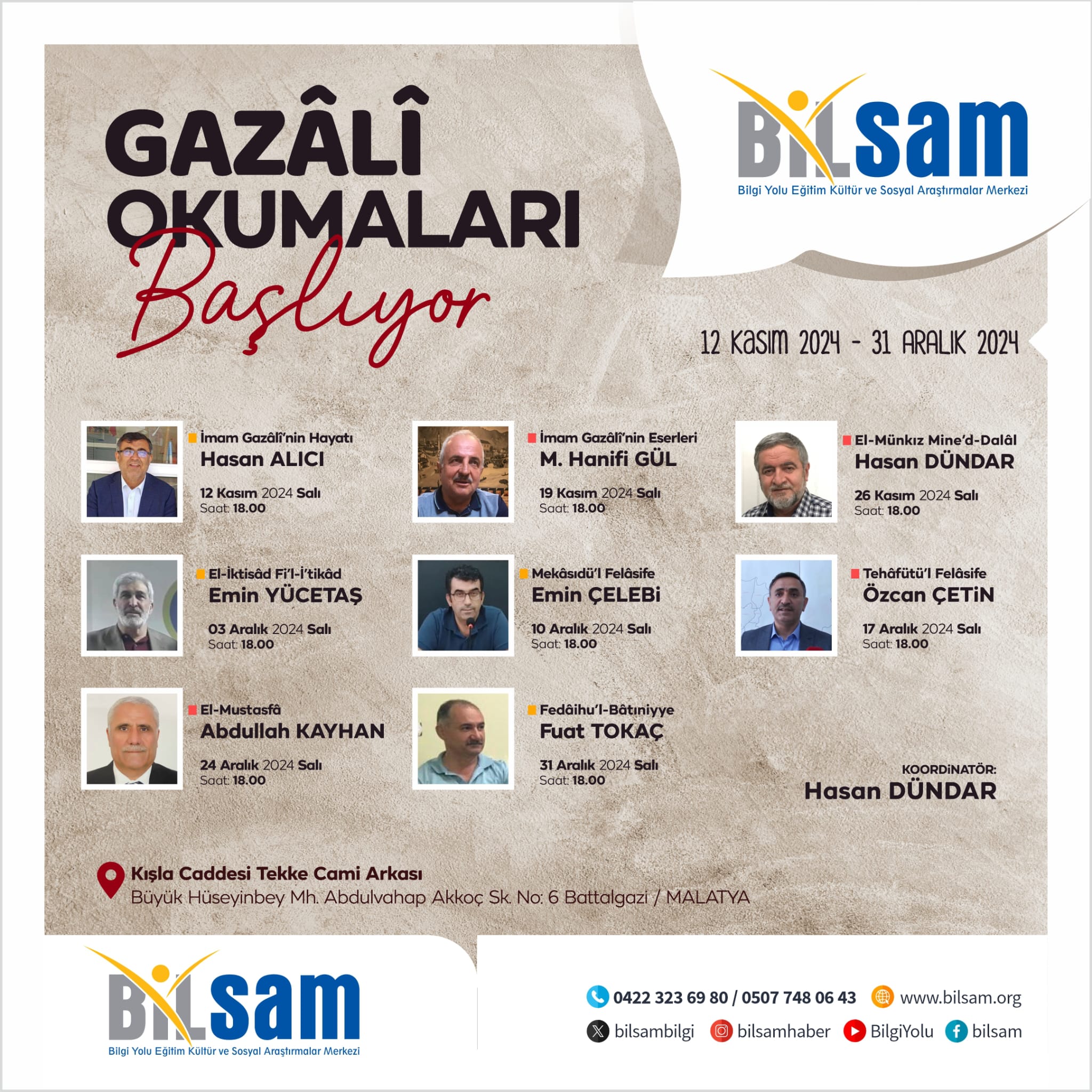 Gazali Okumaları Başlıyor