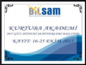 Kurtuba Akademi 2015 Güz Dönemi Seminerleri Basliyor